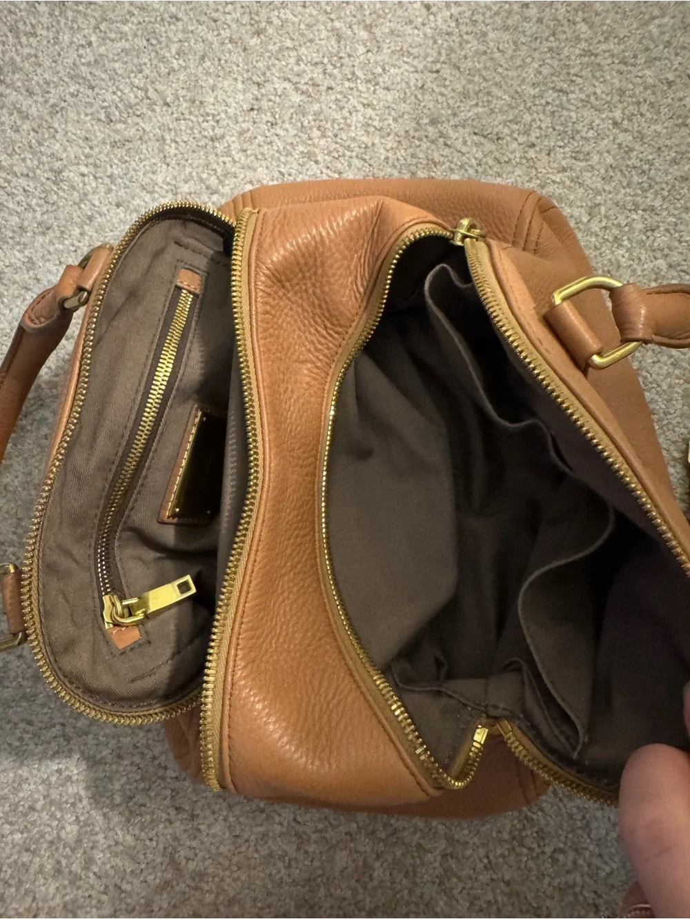 J.Crew pebbled leather tan purse